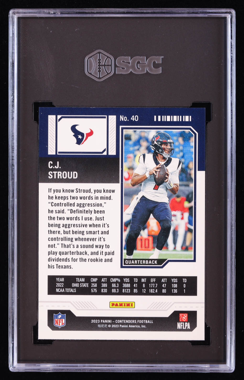 CJ Stroud 2023 Panini Contenders Retail #40 RC (SGC 9.5) at PristineAuction.com CJ Stroud 2023 Panini Contenders Retail #40 RC (SGC 9.5) at PristineAuction.com