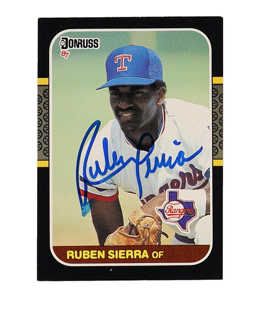Ruben Sierra Signed 1987 Donruss #346 RC (Schwartz) at PristineAuction.com Ruben Sierra Signed 1987 Donruss #346 RC (Schwartz) at PristineAuction.com