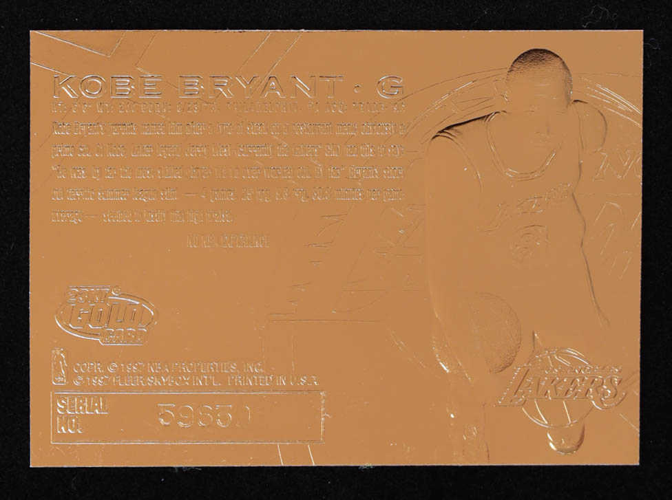 Kobe Bryant 1996-97 Fleer Purple Signature 23Kt Gold RC at PristineAuction.com Kobe Bryant 1996-97 Fleer Purple Signature 23Kt Gold RC at PristineAuction.com
