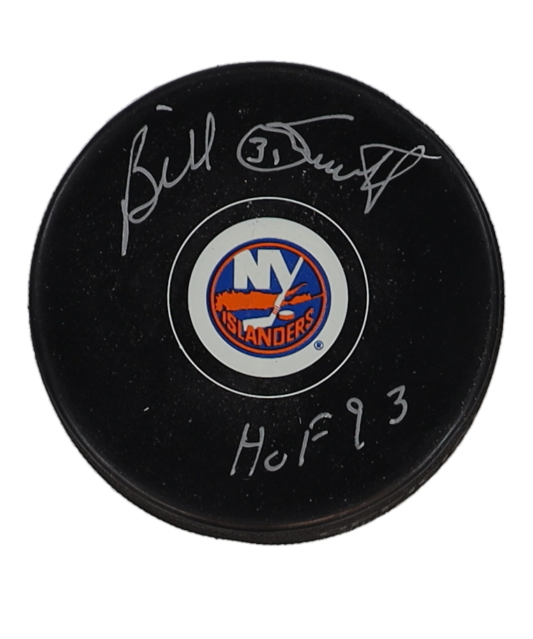 Billy Smith Signed Islanders Logo Hockey Puck Inscribed "HOF 93" (Schwartz) at PristineAuction.com Billy Smith Signed Islanders Logo Hockey Puck Inscribed "HOF 93" (Schwartz) at PristineAuction.com