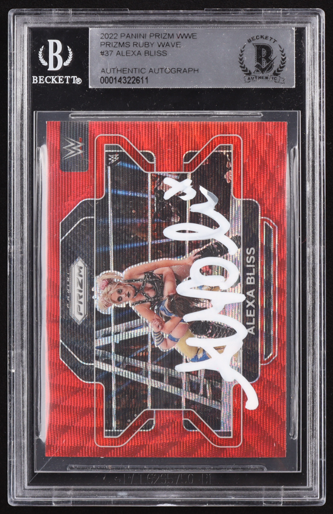 Alexa Bliss Signed 2022 Panini Prizm WWE Prizms Ruby Wave #37 (BGS) at PristineAuction.com Alexa Bliss Signed 2022 Panini Prizm WWE Prizms Ruby Wave #37 (BGS) at PristineAuction.com