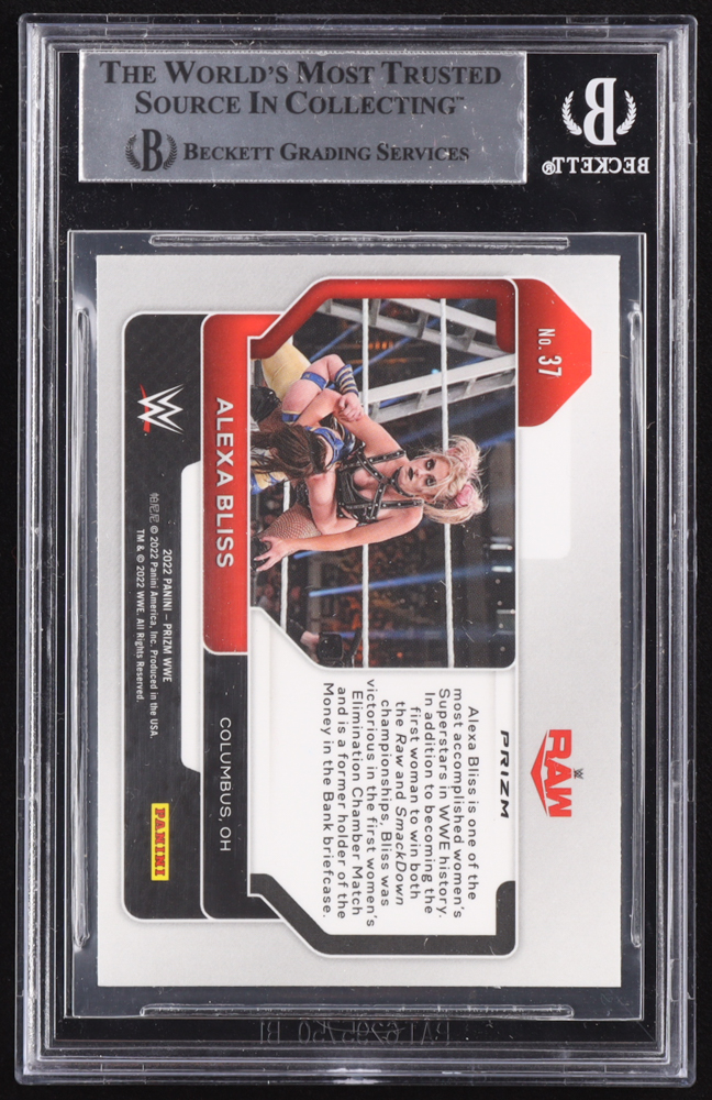 Alexa Bliss Signed 2022 Panini Prizm WWE Prizms Ruby Wave #37 (BGS) at PristineAuction.com Alexa Bliss Signed 2022 Panini Prizm WWE Prizms Ruby Wave #37 (BGS) at PristineAuction.com