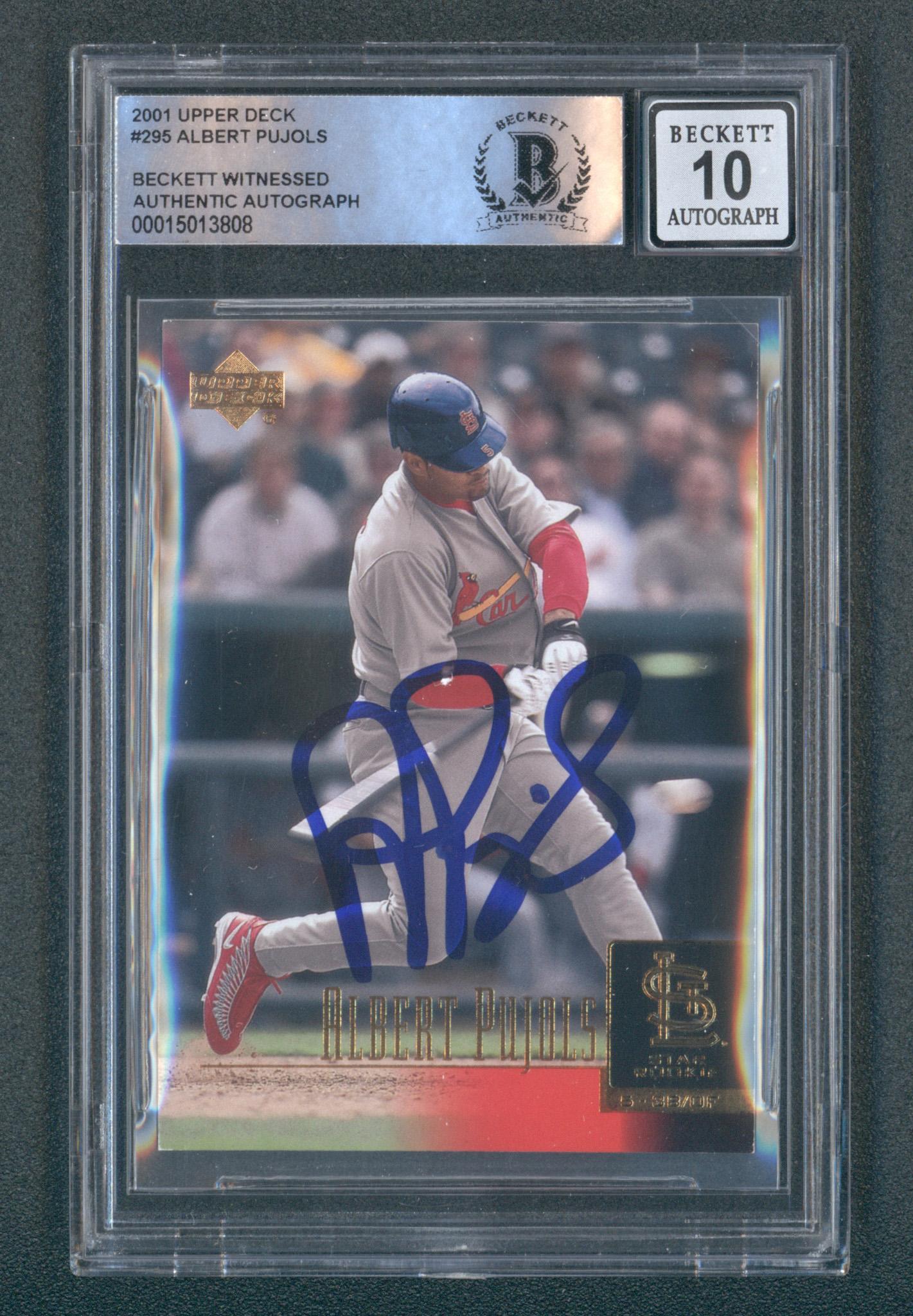 Albert Pujols Signed 2001 Upper Deck #295 (BGS | Autograph Grade 10) at PristineAuction.com Albert Pujols Signed 2001 Upper Deck #295 (BGS | Autograph Grade 10) at PristineAuction.com