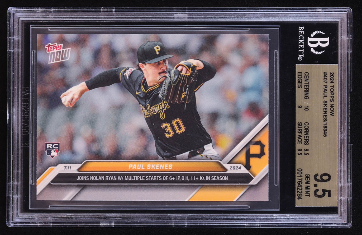 Paul Skenes 2024 Topps Now #407 RC (BGS 9.5) at PristineAuction.com Paul Skenes 2024 Topps Now #407 RC (BGS 9.5) at PristineAuction.com