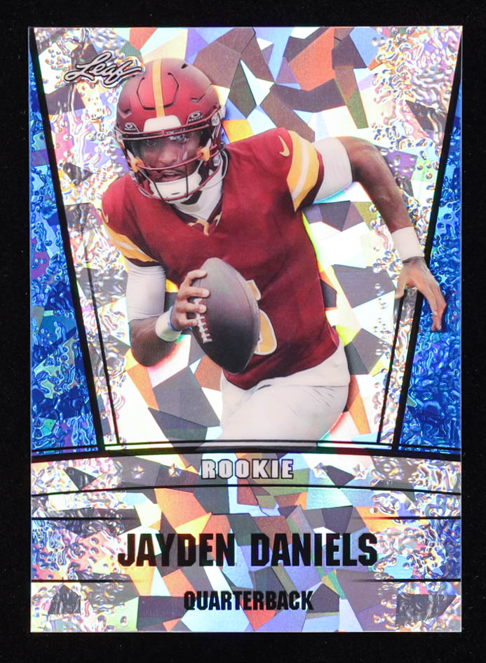 Jayden Daniels 2024 Leaf Metal Special Release Rookie Silver Crystal Blue #RS6 RC #9/20 at PristineAuction.com Jayden Daniels 2024 Leaf Metal Special Release Rookie Silver Crystal Blue #RS6 RC #9/20 at PristineAuction.com