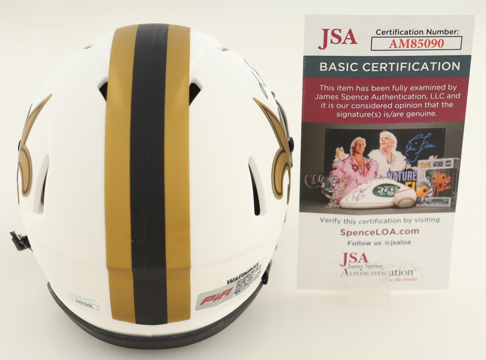 Isaiah Foskey Signed Saints Lunar Eclipse Alternate Speed Mini Helmet (JSA & PIA) at PristineAuction.com Isaiah Foskey Signed Saints Lunar Eclipse Alternate Speed Mini Helmet (JSA & PIA) at PristineAuction.com