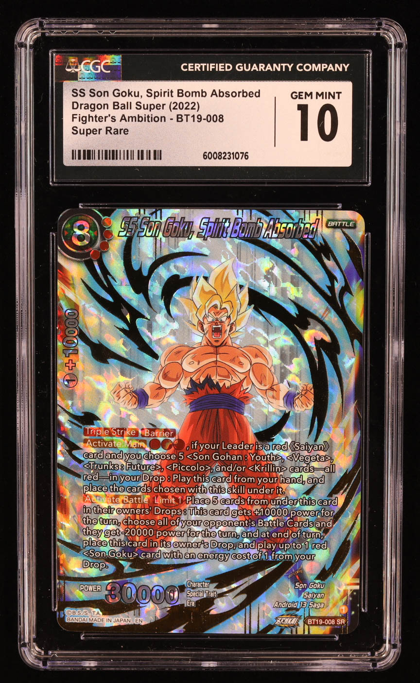 SS Son Goku, Spirit Bomb Absorbed 2022 Dragon Ball Super Fighter's Ambition #BT19008 (CGC 10) at PristineAuction.com SS Son Goku, Spirit Bomb Absorbed 2022 Dragon Ball Super Fighter's Ambition #BT19008 (CGC 10) at PristineAuction.com