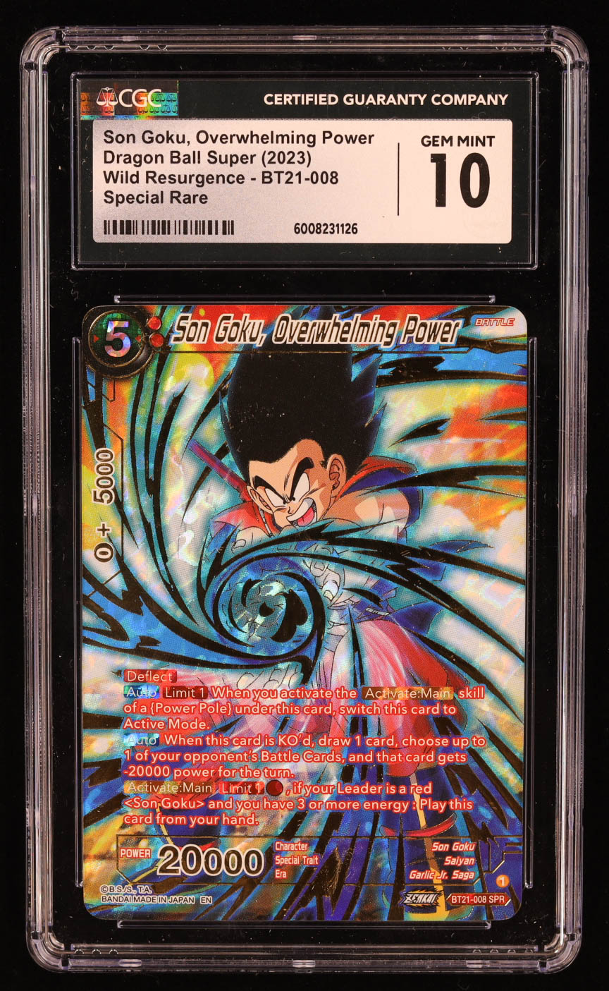 Son Goku, Overwhelming Power 2023 Dragon Ball Super Wild Resurgence #BT21008 (CGC 10) at PristineAuction.com Son Goku, Overwhelming Power 2023 Dragon Ball Super Wild Resurgence #BT21008 (CGC 10) at PristineAuction.com