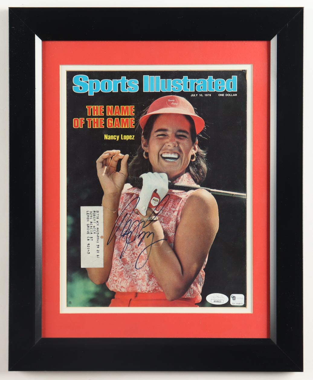 Nancy Lopez Signed "Sports Illustrated" Custom Framed Magazine Cover Display (JSA) at PristineAuction.com Nancy Lopez Signed "Sports Illustrated" Custom Framed Magazine Cover Display (JSA) at PristineAuction.com