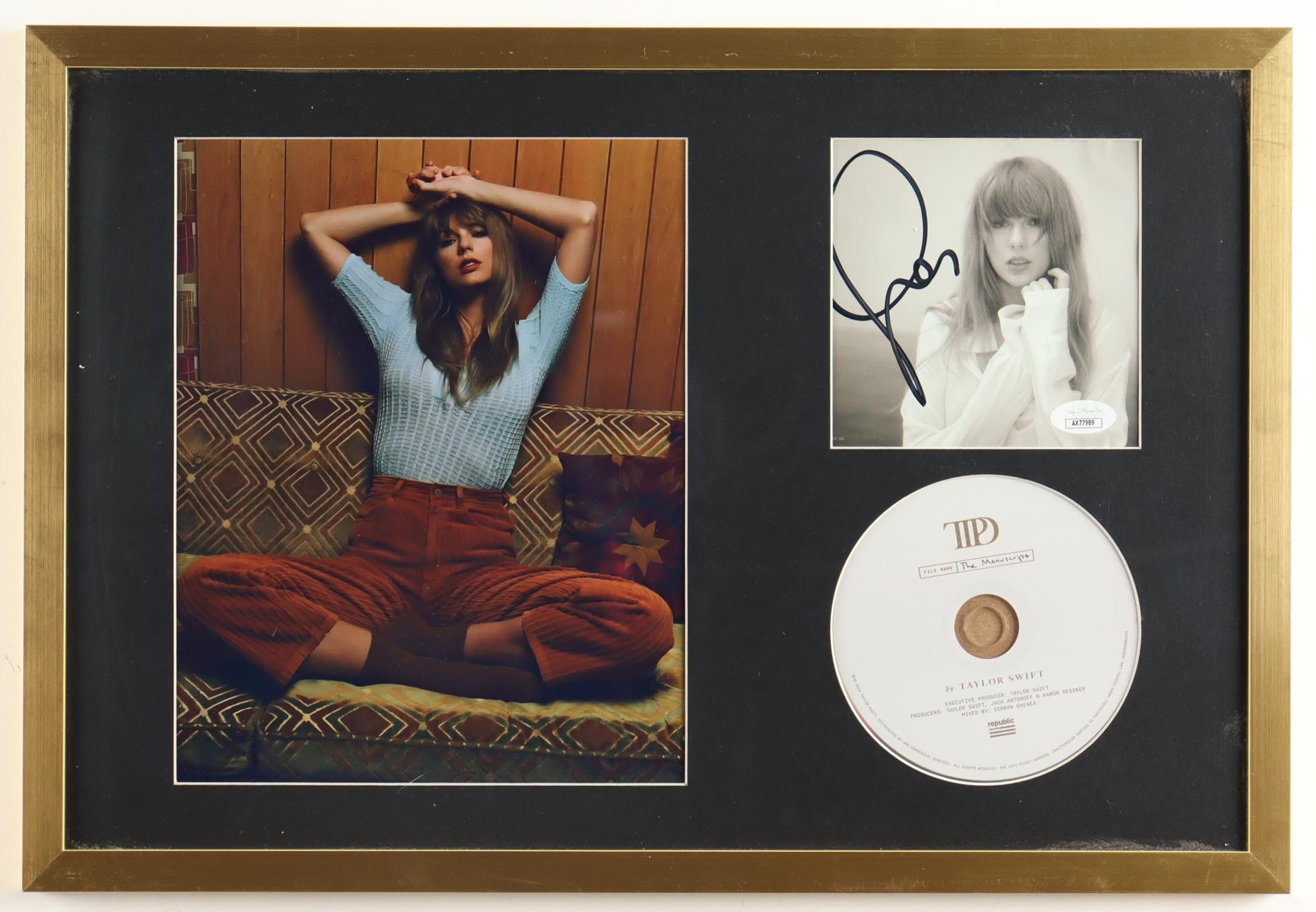 Taylor Swift Signed Custom Framed "The Tortured Poets Department" CD Album Insert Display With Disc (JSA) at PristineAuction.com Taylor Swift Signed Custom Framed "The Tortured Poets Department" CD Album Insert Display With Disc (JSA) at PristineAuction.com