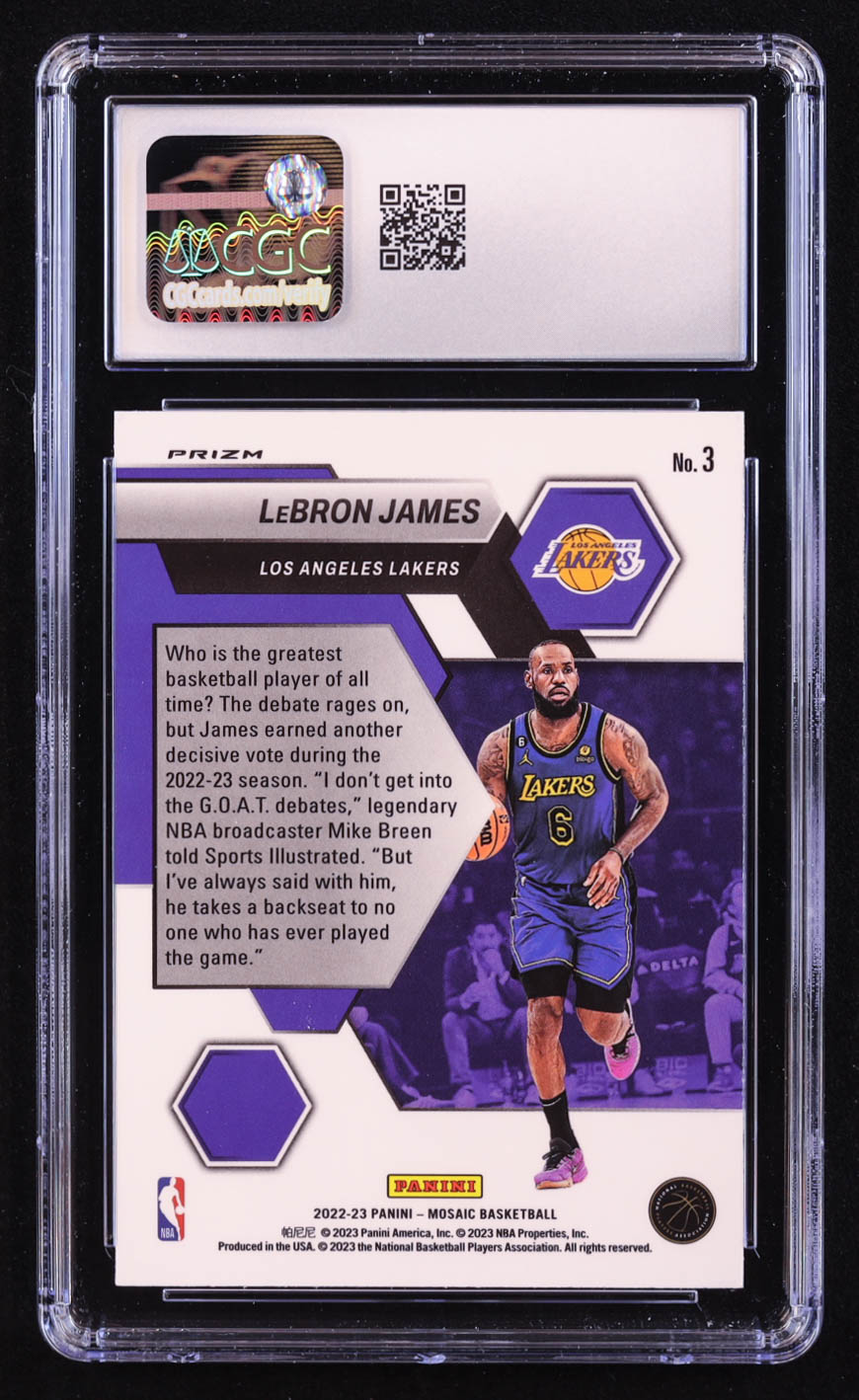 LeBron James 2022-23 Panini Mosaic Montage Mosaic #3 (CGC 10) at PristineAuction.com LeBron James 2022-23 Panini Mosaic Montage Mosaic #3 (CGC 10) at PristineAuction.com