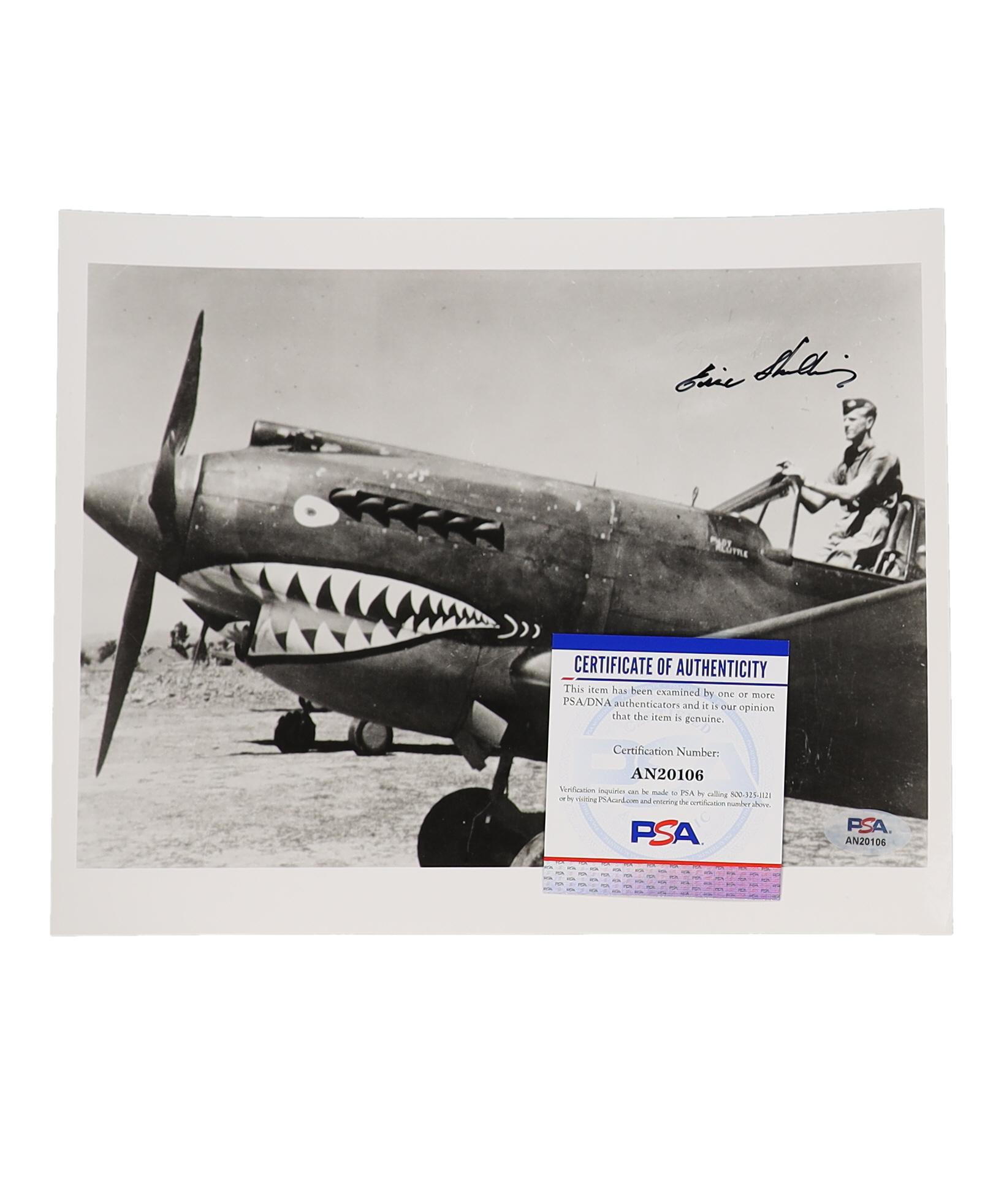 Erik Shilling Signed 8x10 Photo WWII AVG Flying Tiger Pilot (PSA) at PristineAuction.com Erik Shilling Signed 8x10 Photo WWII AVG Flying Tiger Pilot (PSA) at PristineAuction.com