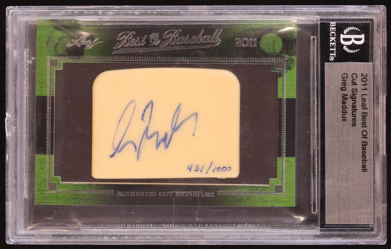 Greg Maddus 2011 Leaf Best of Baseball Cut Signatures #NNO #431/1000 (BGS) at PristineAuction.com Greg Maddus 2011 Leaf Best of Baseball Cut Signatures #NNO #431/1000 (BGS) at PristineAuction.com