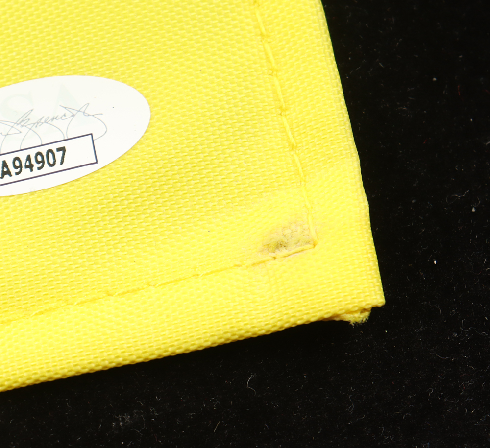 Gary Player, Bernard Langer, Mark O'Meara & Tommy Aaron Signed 2011Masters Tournament Pin Flag Inscribed "'73", "1998", "1985 1993" & "52 Times" (JSA) at PristineAuction.com Gary Player, Bernard Langer, Mark O'Meara & Tommy Aaron Signed 2011Masters Tournament Pin Flag Inscribed "'73", "1998", "1985 1993" & "52 Times" (JSA) at PristineAuction.com