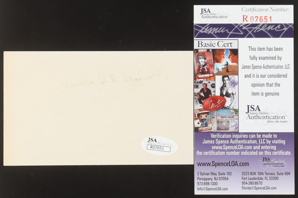 Burleigh Grimes Signed Index Card (JSA) at PristineAuction.com Burleigh Grimes Signed Index Card (JSA) at PristineAuction.com