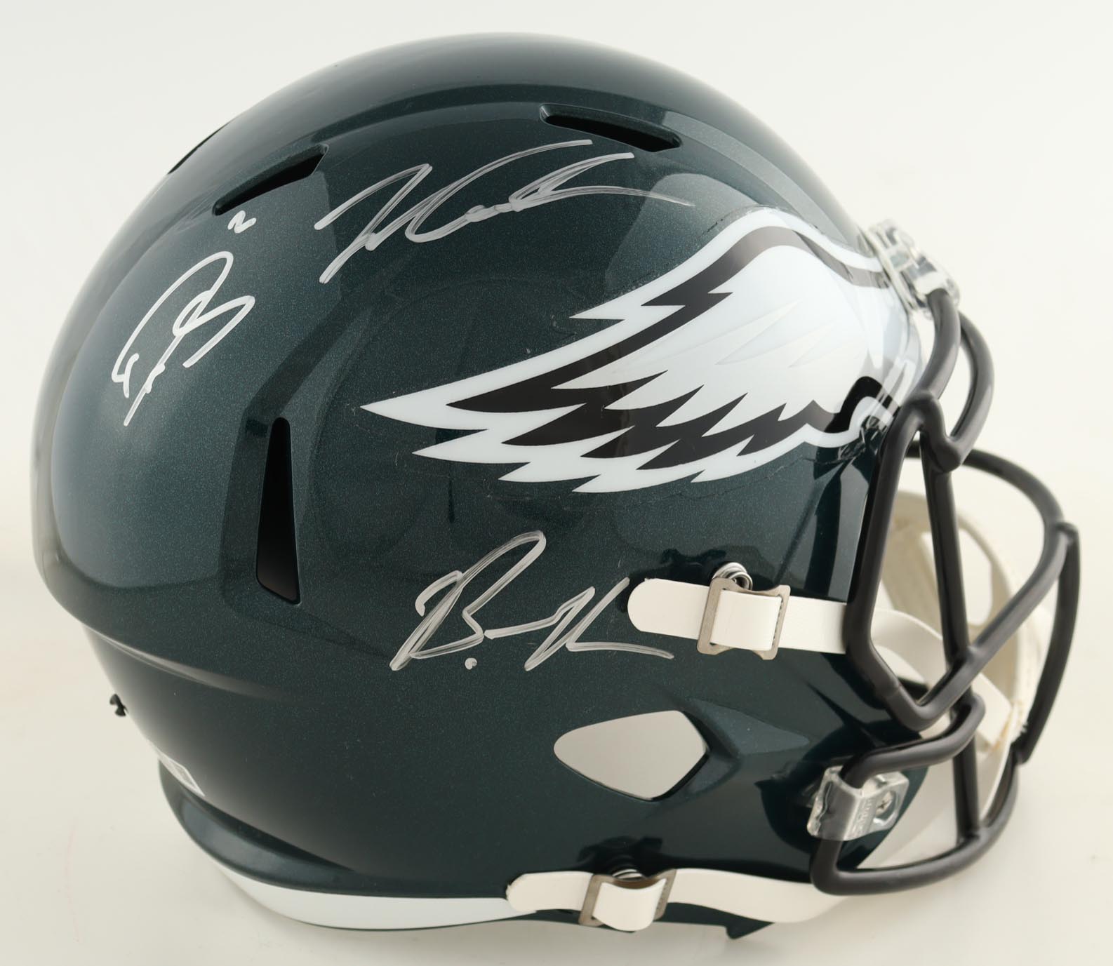 Darius Slay, Brandon Graham & Jalen Carter Signed Eagles Full-Size Speed Helmet (Beckett) at PristineAuction.com Darius Slay, Brandon Graham & Jalen Carter Signed Eagles Full-Size Speed Helmet (Beckett) at PristineAuction.com