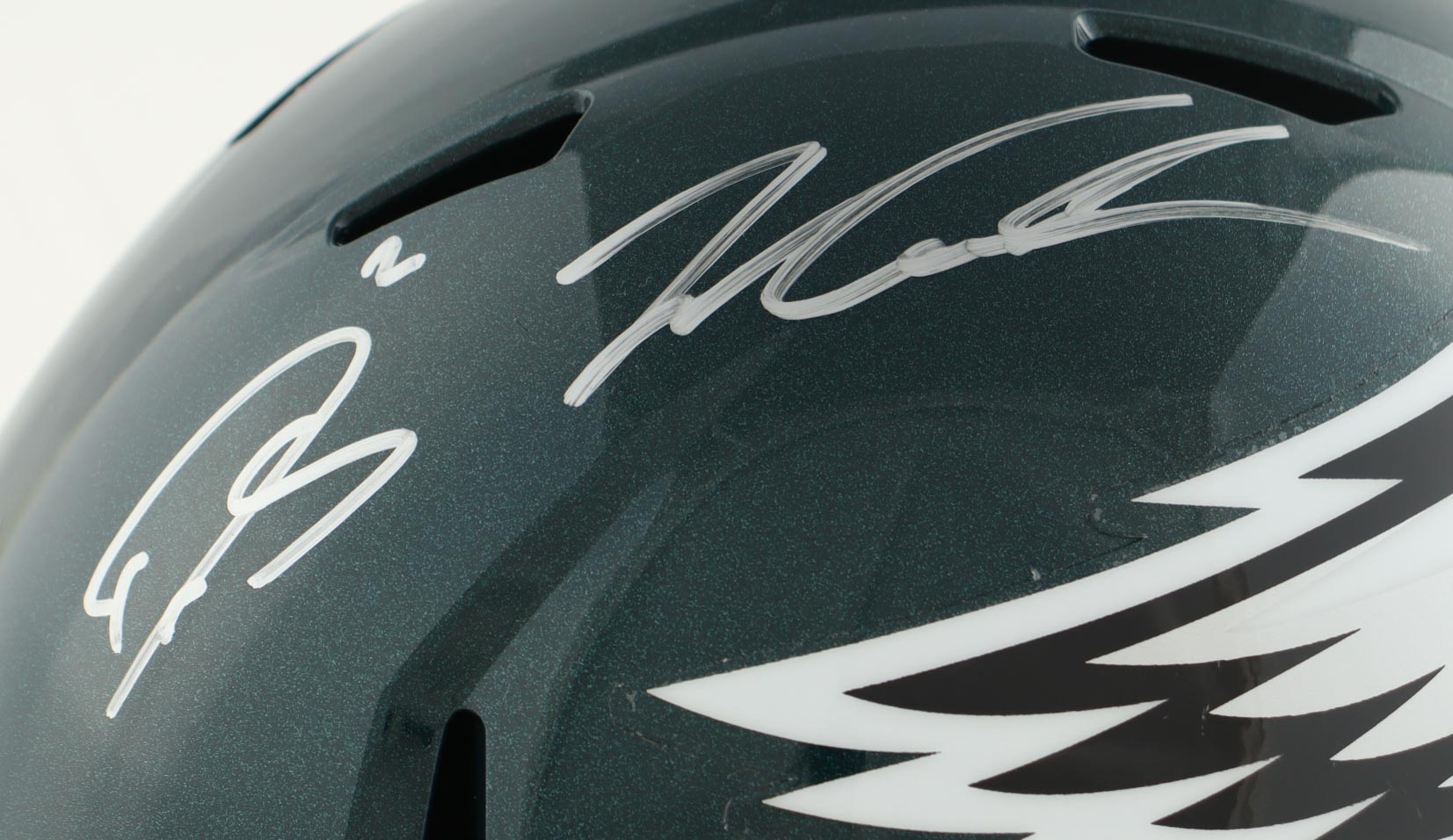 Darius Slay, Brandon Graham & Jalen Carter Signed Eagles Full-Size Speed Helmet (Beckett) at PristineAuction.com Darius Slay, Brandon Graham & Jalen Carter Signed Eagles Full-Size Speed Helmet (Beckett) at PristineAuction.com
