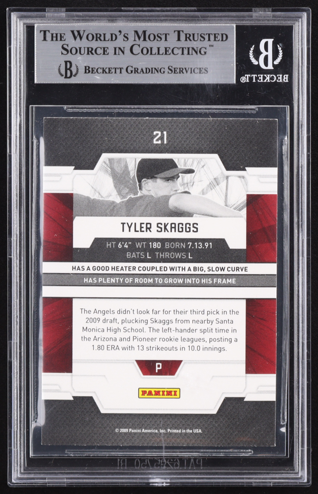Tyler Skaggs Signed 2009 Elite Extra Edition #21 RC (BGS) at PristineAuction.com Tyler Skaggs Signed 2009 Elite Extra Edition #21 RC (BGS) at PristineAuction.com