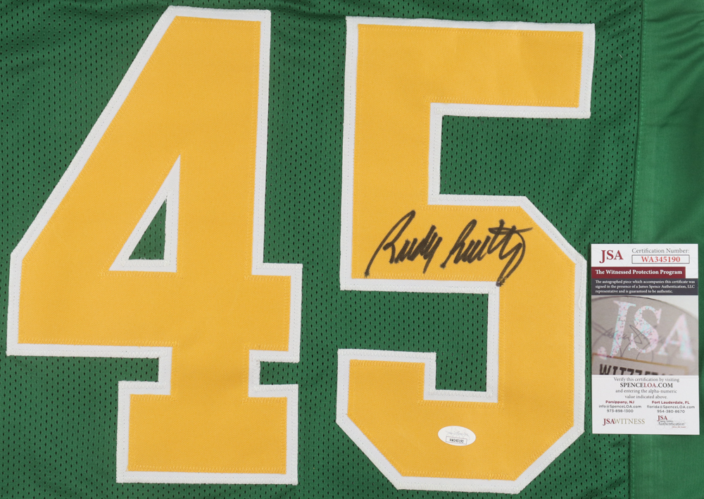 Rudy Ruettiger Signed Career Highlight Stat Jersey (JSA) at PristineAuction.com Rudy Ruettiger Signed Career Highlight Stat Jersey (JSA) at PristineAuction.com