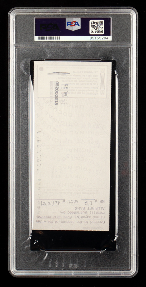 Johnny Unitas Signed 1999 Personal Check (PSA | Autograph Graded 9) at PristineAuction.com Johnny Unitas Signed 1999 Personal Check (PSA | Autograph Graded 9) at PristineAuction.com