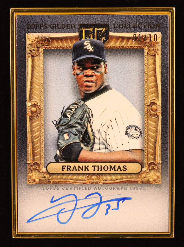 Frank Thomas 2024 Topps Gilded Collection Gold Framed Hall of Famers Autographs Onyx #HAFAFT #01/10 at PristineAuction.com Frank Thomas 2024 Topps Gilded Collection Gold Framed Hall of Famers Autographs Onyx #HAFAFT #01/10 at PristineAuction.com
