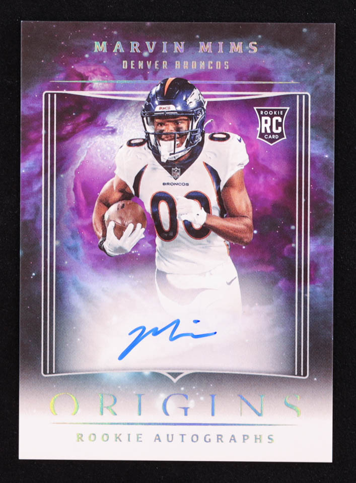 Marvin Mims 2023 Panini Origins Rookie Autographs #19 RC at PristineAuction.com Marvin Mims 2023 Panini Origins Rookie Autographs #19 RC at PristineAuction.com
