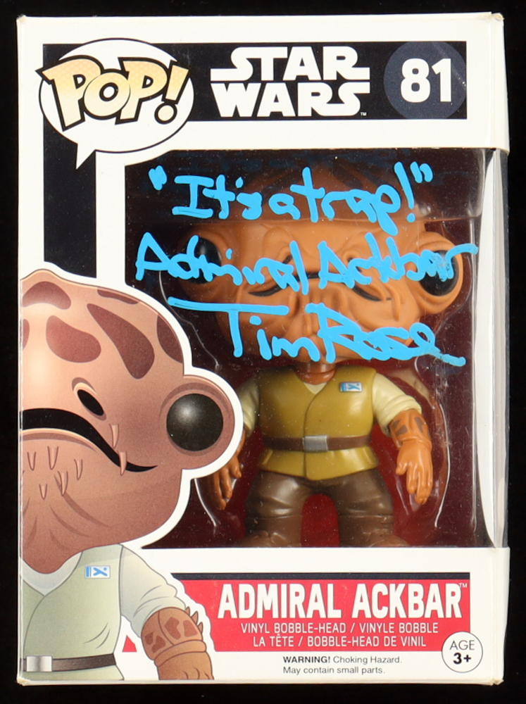 Tim Rose Signed "Star Wars" #81 Admiral Ackbar Funko Pop! Vinyl Figure Inscribed "It's a Trap!" & "Admiral Ackbar" (JSA) at PristineAuction.com Tim Rose Signed "Star Wars" #81 Admiral Ackbar Funko Pop! Vinyl Figure Inscribed "It's a Trap!" & "Admiral Ackbar" (JSA) at PristineAuction.com