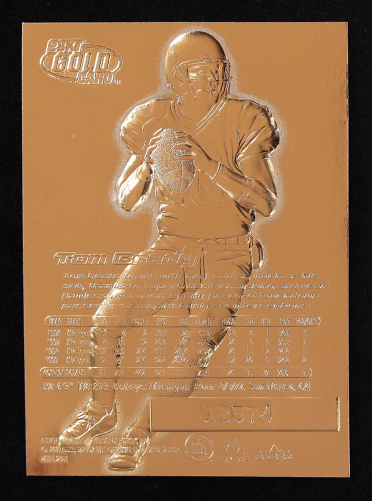 Tom Brady 2000 Fleer Ultra Holographic Signature Series 23Kt Gold RC at PristineAuction.com Tom Brady 2000 Fleer Ultra Holographic Signature Series 23Kt Gold RC at PristineAuction.com