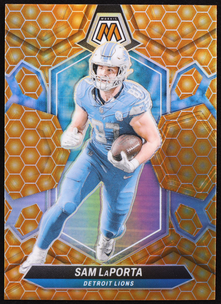 Sam LaPorta 2024 Panini Mosaic Honeycomb #75 at PristineAuction.com Sam LaPorta 2024 Panini Mosaic Honeycomb #75 at PristineAuction.com