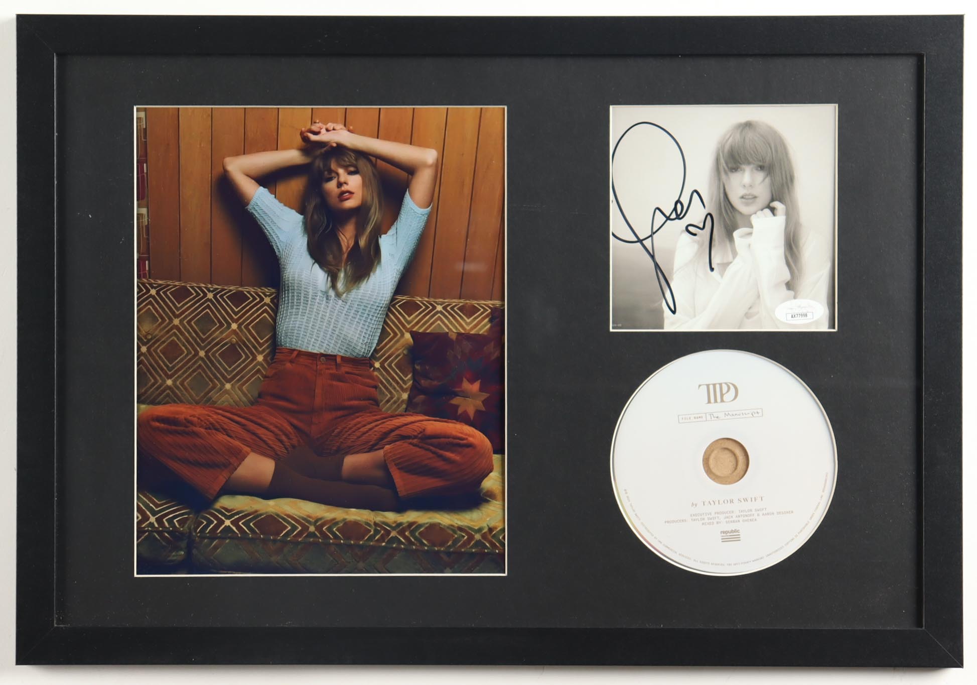 Taylor Swift Signed Custom Framed "The Tortured Poets Department" CD Album Insert Display With Disc (JSA) at PristineAuction.com Taylor Swift Signed Custom Framed "The Tortured Poets Department" CD Album Insert Display With Disc (JSA) at PristineAuction.com