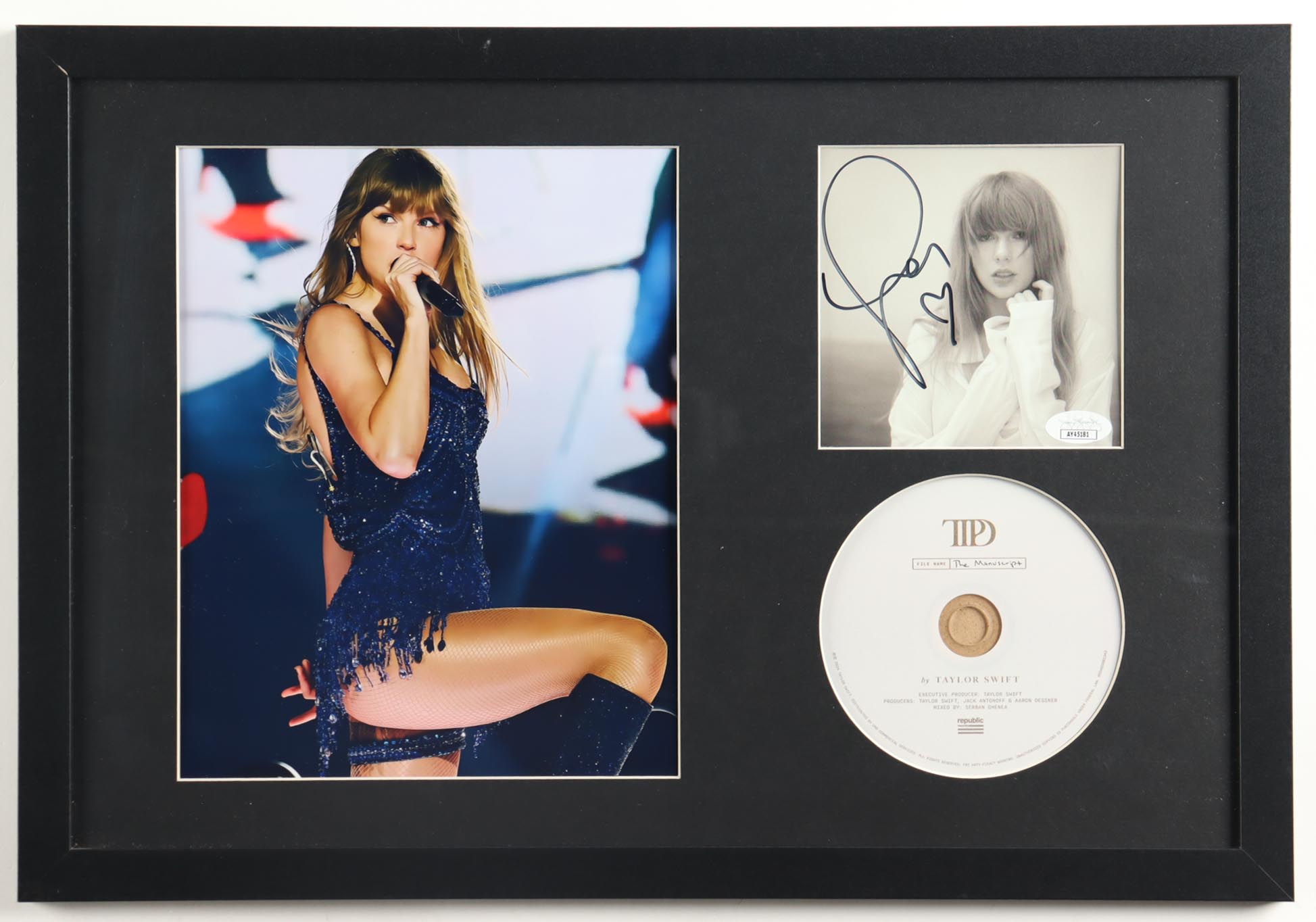 Taylor Swift Signed Custom Framed "The Tortured Poets Department" CD Album Insert Display With Disc (JSA) at PristineAuction.com Taylor Swift Signed Custom Framed "The Tortured Poets Department" CD Album Insert Display With Disc (JSA) at PristineAuction.com