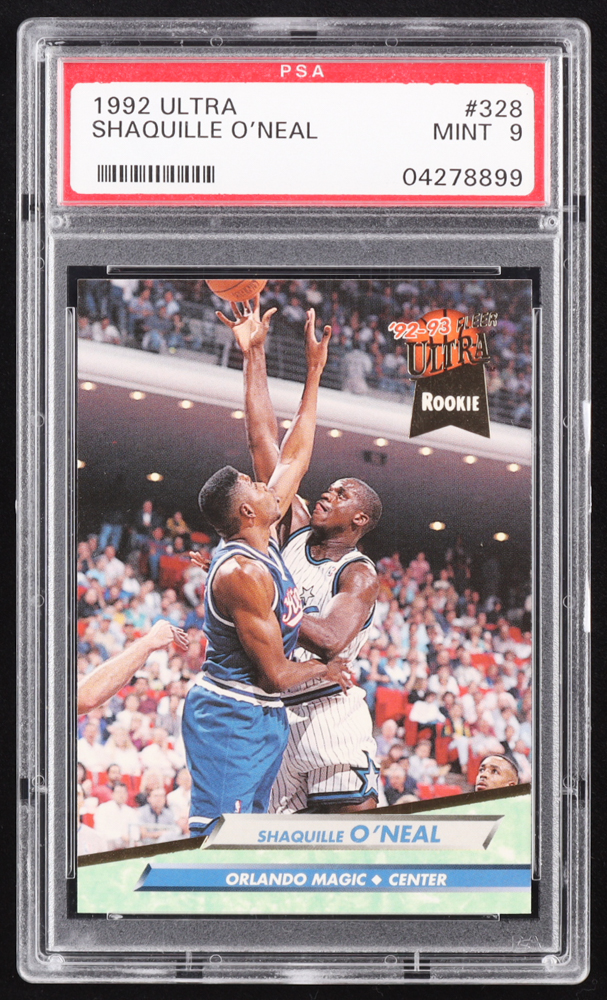 Shaquille O'Neal 1992-93 Ultra #328 RC (PSA 9) at PristineAuction.com Shaquille O'Neal 1992-93 Ultra #328 RC (PSA 9) at PristineAuction.com