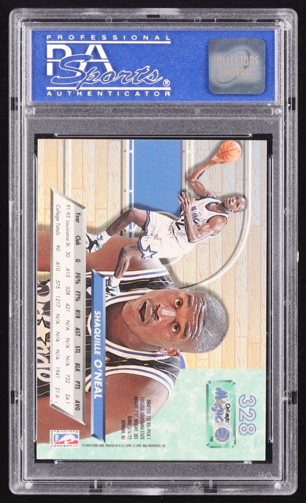 Shaquille O'Neal 1992-93 Ultra #328 RC (PSA 9) at PristineAuction.com Shaquille O'Neal 1992-93 Ultra #328 RC (PSA 9) at PristineAuction.com