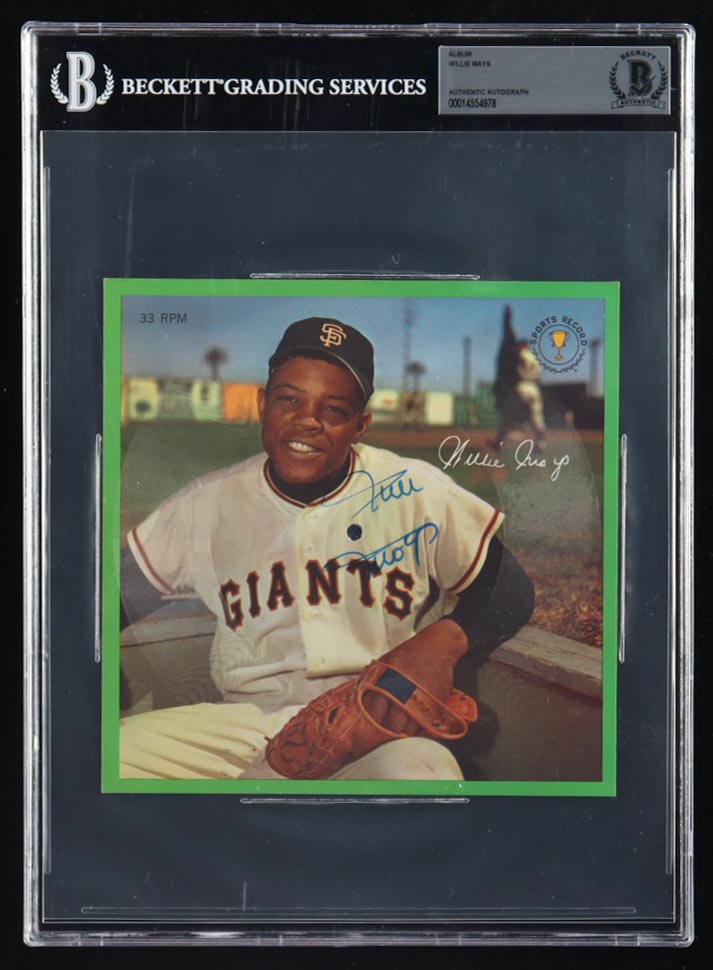 Willie Mays Signed 1962 Sports Champions 33 RPM Vinyl Record Album Cover (BGS) at PristineAuction.com Willie Mays Signed 1962 Sports Champions 33 RPM Vinyl Record Album Cover (BGS) at PristineAuction.com
