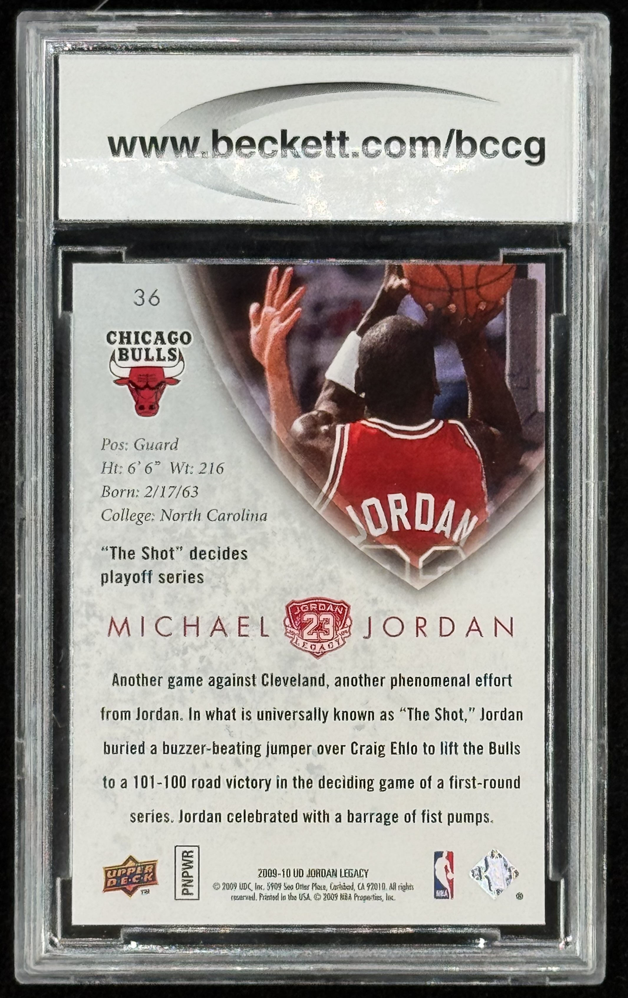 Michael Jordan 2009-10 Upper Deck Michael Jordan Legacy Collection Gold #36 (BCCG 10) at PristineAuction.com Michael Jordan 2009-10 Upper Deck Michael Jordan Legacy Collection Gold #36 (BCCG 10) at PristineAuction.com