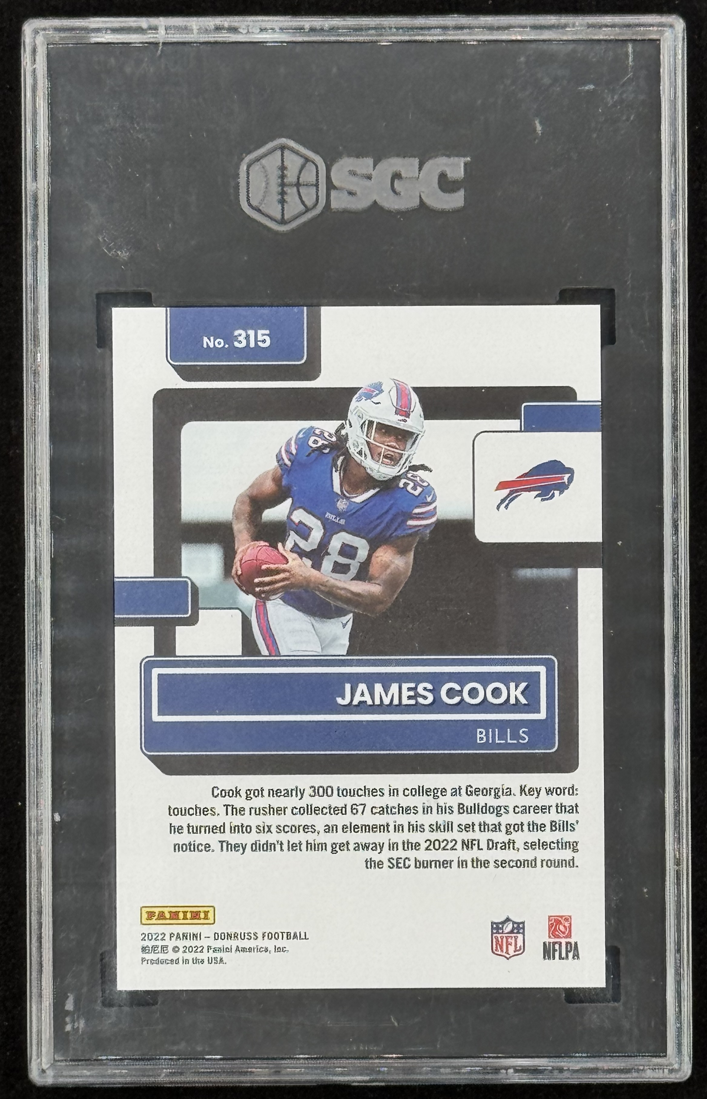 James Cook 2022 Donruss Press Proof Premium #315 RR RC (SGC 10) at PristineAuction.com James Cook 2022 Donruss Press Proof Premium #315 RR RC (SGC 10) at PristineAuction.com