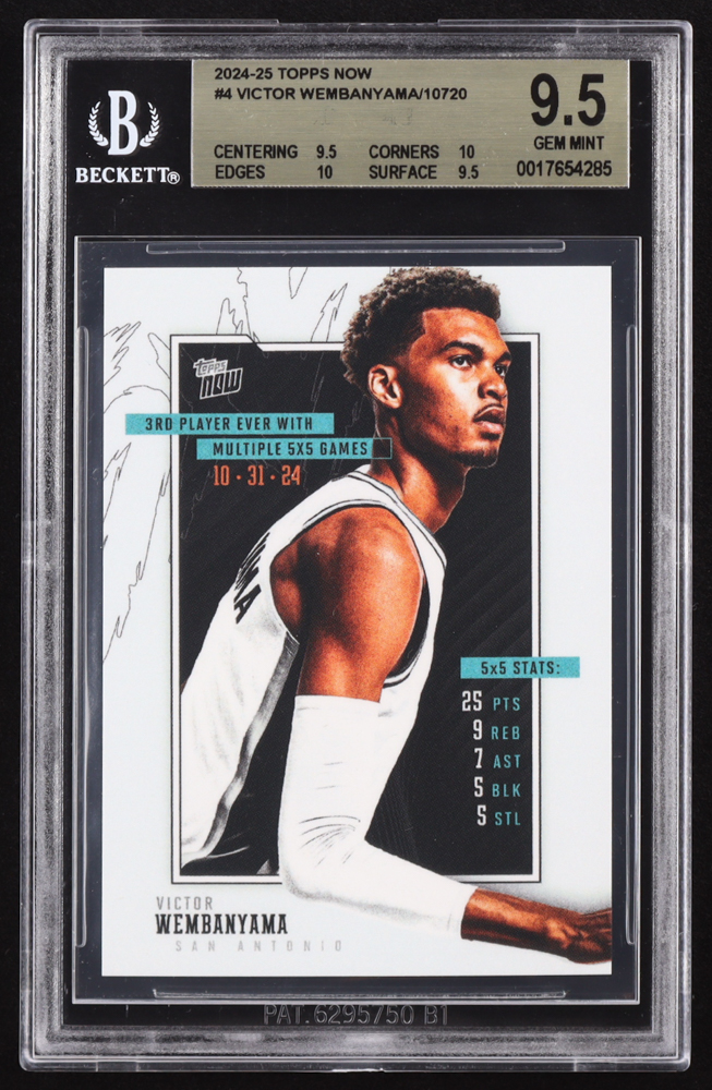 Victor Wembanyama 2024-25 Topps Now #4 (BGS 9.5) at PristineAuction.com Victor Wembanyama 2024-25 Topps Now #4 (BGS 9.5) at PristineAuction.com