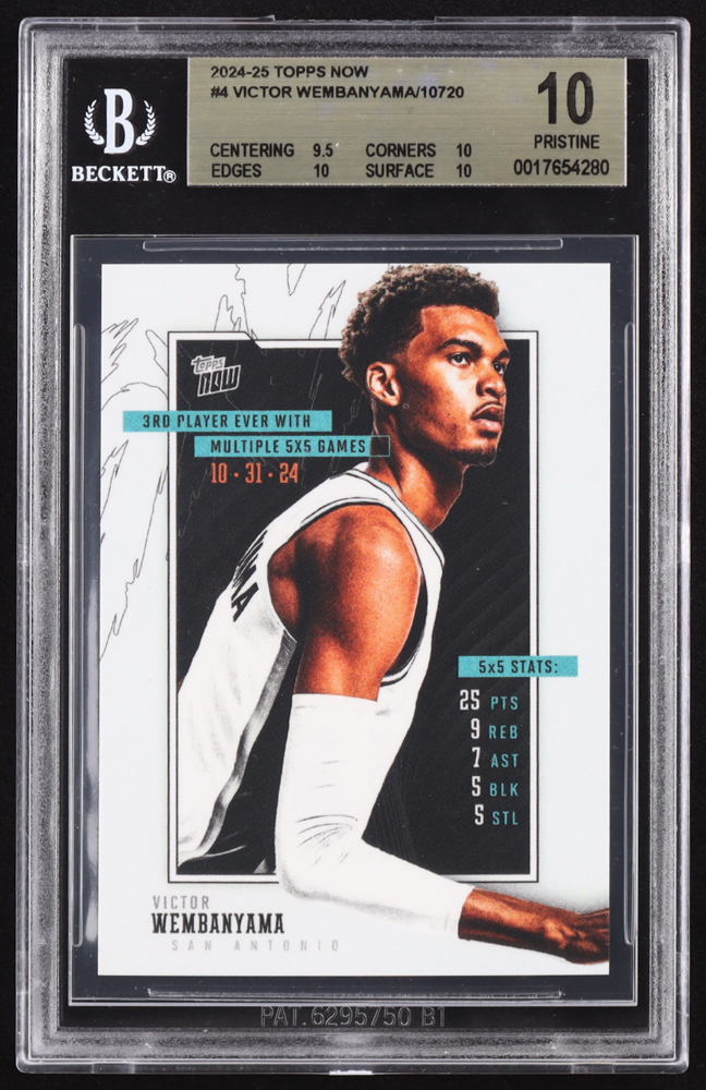 Victor Wembanyama 2024-25 Topps Now #4 (BGS 10) at PristineAuction.com Victor Wembanyama 2024-25 Topps Now #4 (BGS 10) at PristineAuction.com