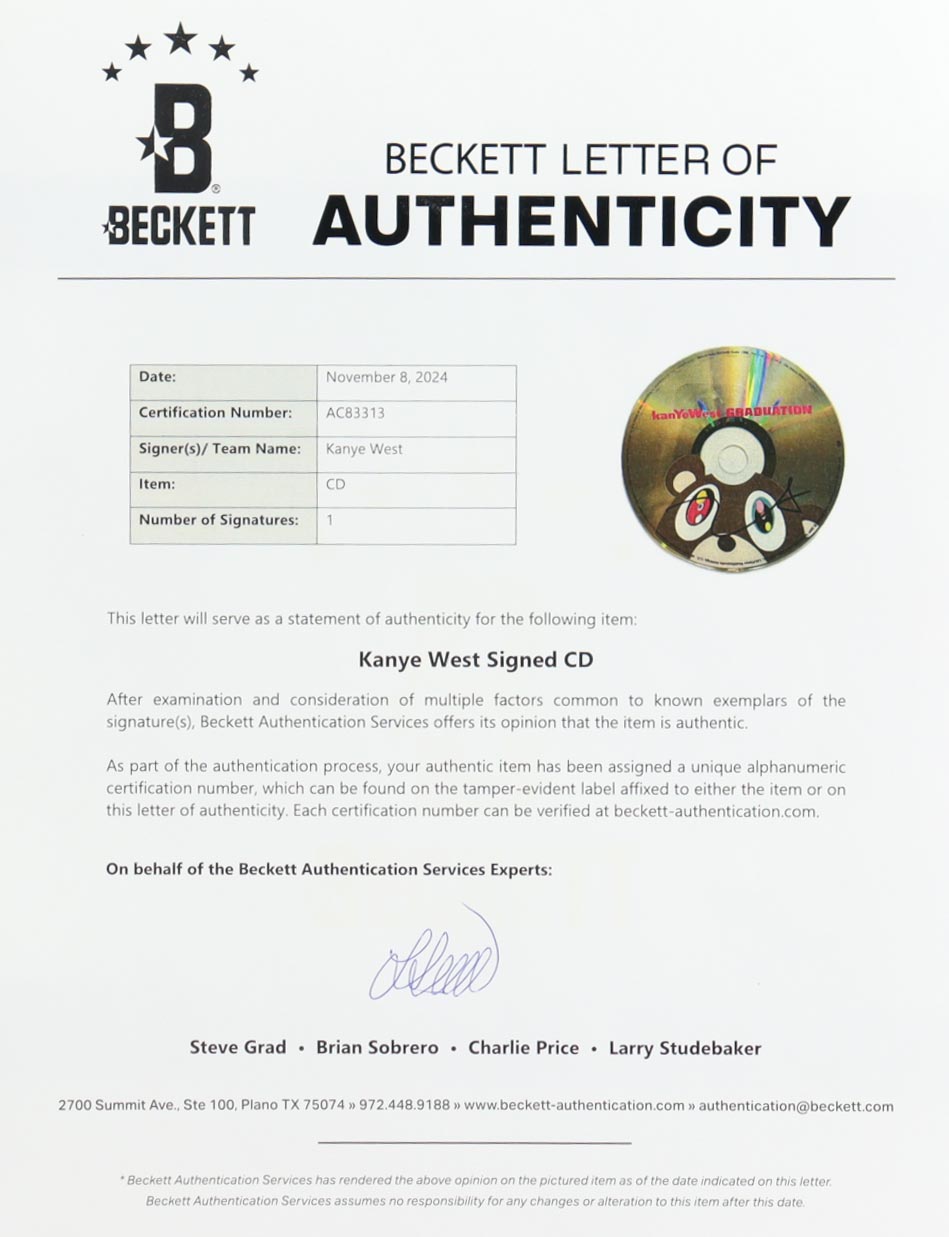 Kanye West Signed Custom Framed 