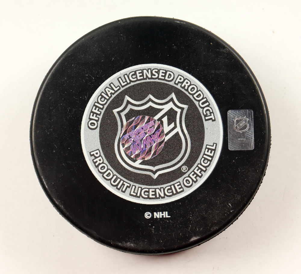 Chris Chelios Signed Red Wings Logo Hockey Puck (All World Memorabilia) at PristineAuction.com Chris Chelios Signed Red Wings Logo Hockey Puck (All World Memorabilia) at PristineAuction.com