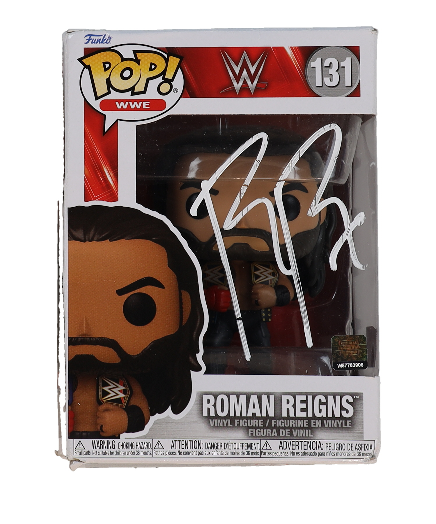 Roman Reigns Signed "WWE" #131 Funko Pop! Vinyl Figure (Fanatics) (See Description) at PristineAuction.com Roman Reigns Signed "WWE" #131 Funko Pop! Vinyl Figure (Fanatics) (See Description) at PristineAuction.com