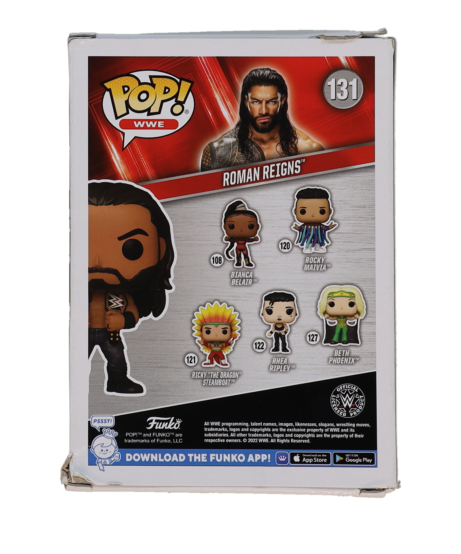 Roman Reigns Signed "WWE" #131 Funko Pop! Vinyl Figure (Fanatics) (See Description) at PristineAuction.com Roman Reigns Signed "WWE" #131 Funko Pop! Vinyl Figure (Fanatics) (See Description) at PristineAuction.com