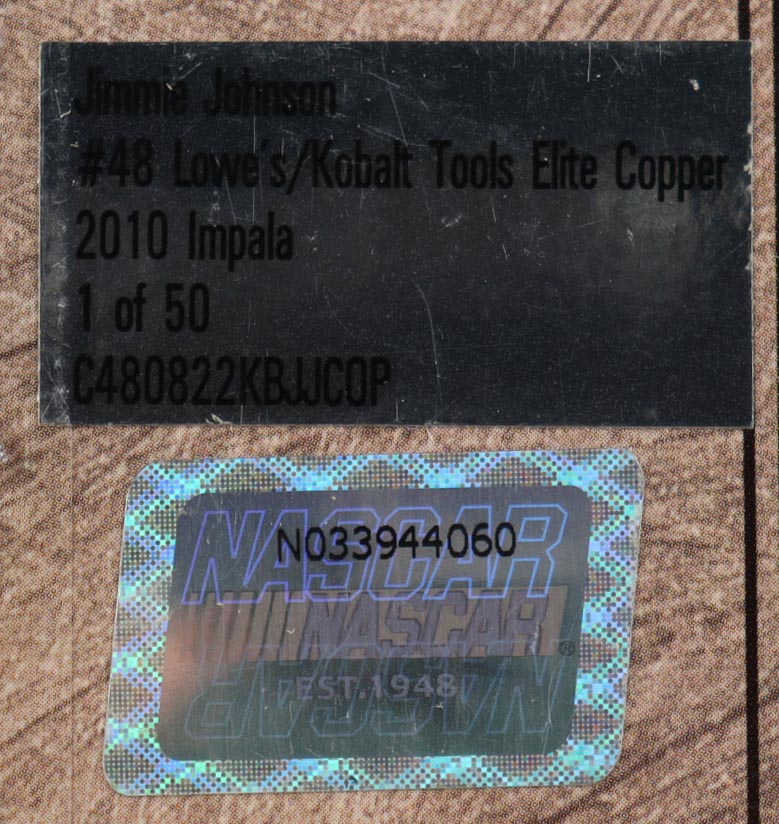 Jimmie Johnson LE #48 Lowe's / Kobalt Tool Elite Copper 2010 Chevrolet 1:24 Diecast Car at PristineAuction.com Jimmie Johnson LE #48 Lowe's / Kobalt Tool Elite Copper 2010 Chevrolet 1:24 Diecast Car at PristineAuction.com