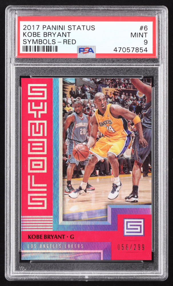 Kobe Bryant 2017-18 Panini Status Symbols Red #6 #056/299 (PSA 9) at PristineAuction.com Kobe Bryant 2017-18 Panini Status Symbols Red #6 #056/299 (PSA 9) at PristineAuction.com