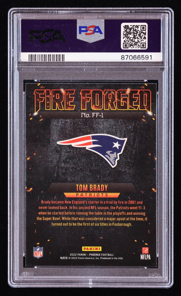 Tom Brady 2022 Panini Phoenix Fire Forged #1 (PSA 10) at PristineAuction.com Tom Brady 2022 Panini Phoenix Fire Forged #1 (PSA 10) at PristineAuction.com