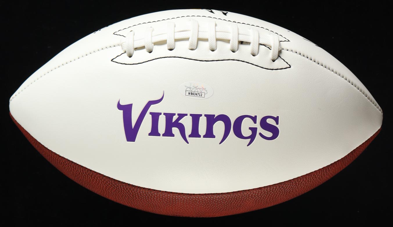 Kevin O'Connell Signed Vikings Logo Football Inscribed "COTY 24" (JSA) at PristineAuction.com Kevin O'Connell Signed Vikings Logo Football Inscribed "COTY 24" (JSA) at PristineAuction.com