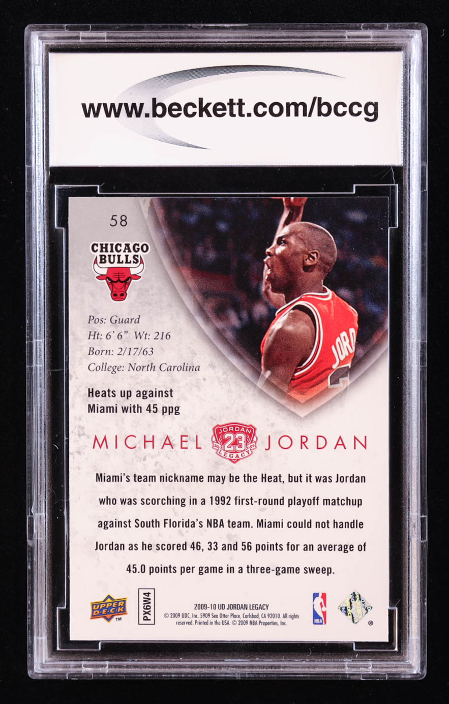 Michael Jordan 2009-10 Upper Deck Michael Jordan Legacy Collection Gold #58 (BCCG 10) at PristineAuction.com Michael Jordan 2009-10 Upper Deck Michael Jordan Legacy Collection Gold #58 (BCCG 10) at PristineAuction.com