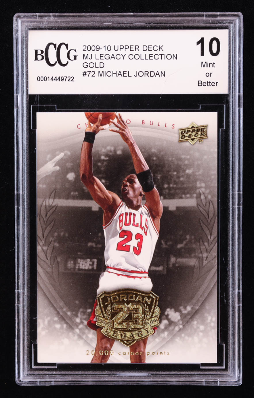 Michael Jordan 2009-10 Upper Deck Michael Jordan Legacy Collection Gold #72 (BCCG 10) at PristineAuction.com Michael Jordan 2009-10 Upper Deck Michael Jordan Legacy Collection Gold #72 (BCCG 10) at PristineAuction.com