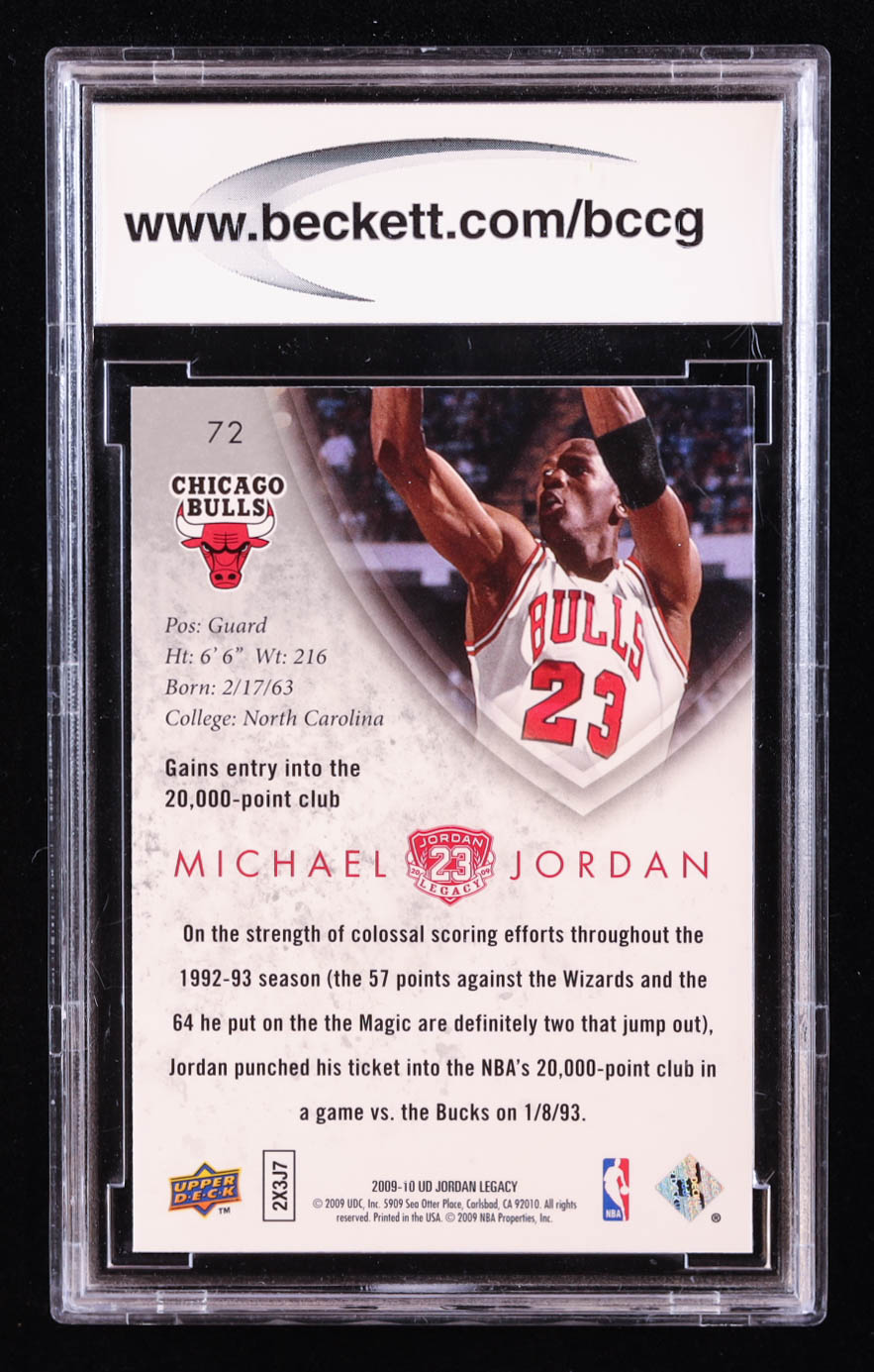 Michael Jordan 2009-10 Upper Deck Michael Jordan Legacy Collection Gold #72 (BCCG 10) at PristineAuction.com Michael Jordan 2009-10 Upper Deck Michael Jordan Legacy Collection Gold #72 (BCCG 10) at PristineAuction.com