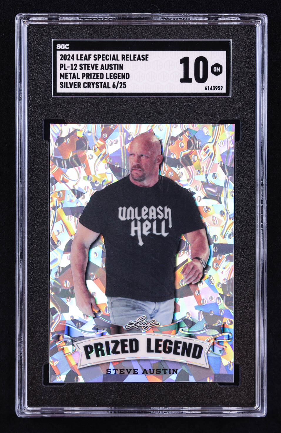 Steve Austin 2024 Leaf Special Release Metal Prized Legend Crystal Silver #PL12 #06/25 (SGC 10) at PristineAuction.com Steve Austin 2024 Leaf Special Release Metal Prized Legend Crystal Silver #PL12 #06/25 (SGC 10) at PristineAuction.com